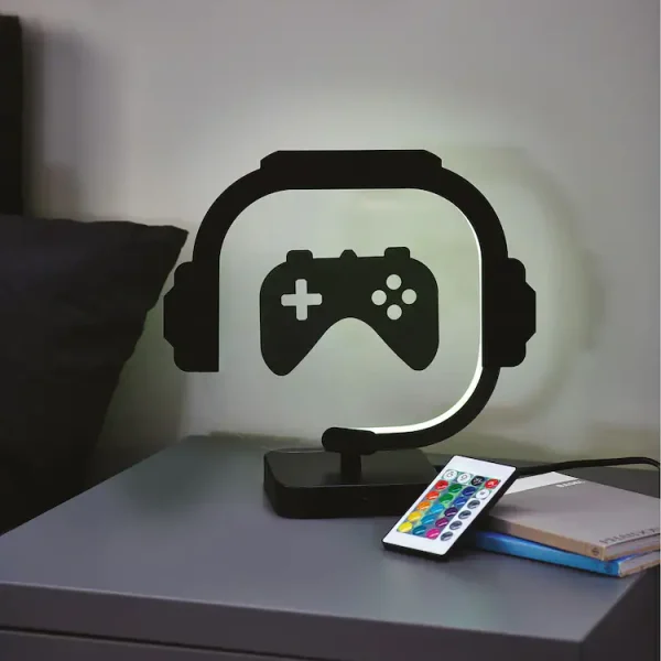 Black Gamer Controller LED Table Light