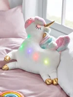 White Light Up Unicorn Cushion