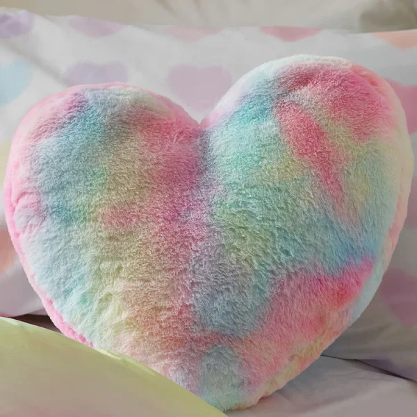 Multi Ombre Rainbow Heart Cushion